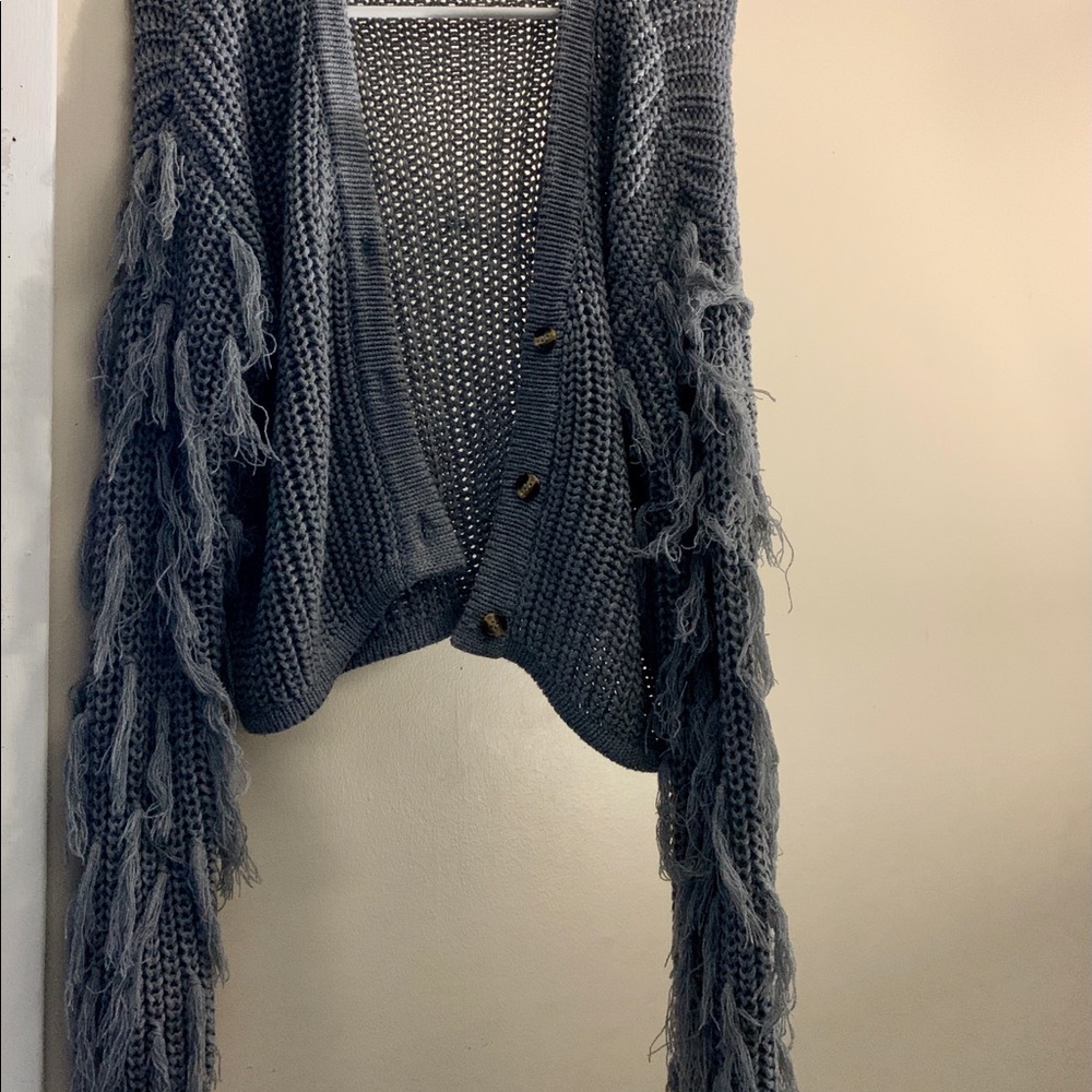 THREE BIRD NEST Hayden Fringe Cardigan Sweater